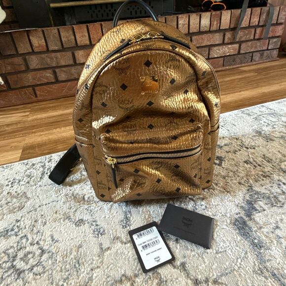 MCM Metallic Visetos Small Stark Backpack - Picture 1 of 10